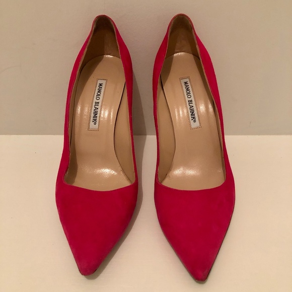Manolo Blahnik BB Pumps Suede Pink - Picture 1 of 4
